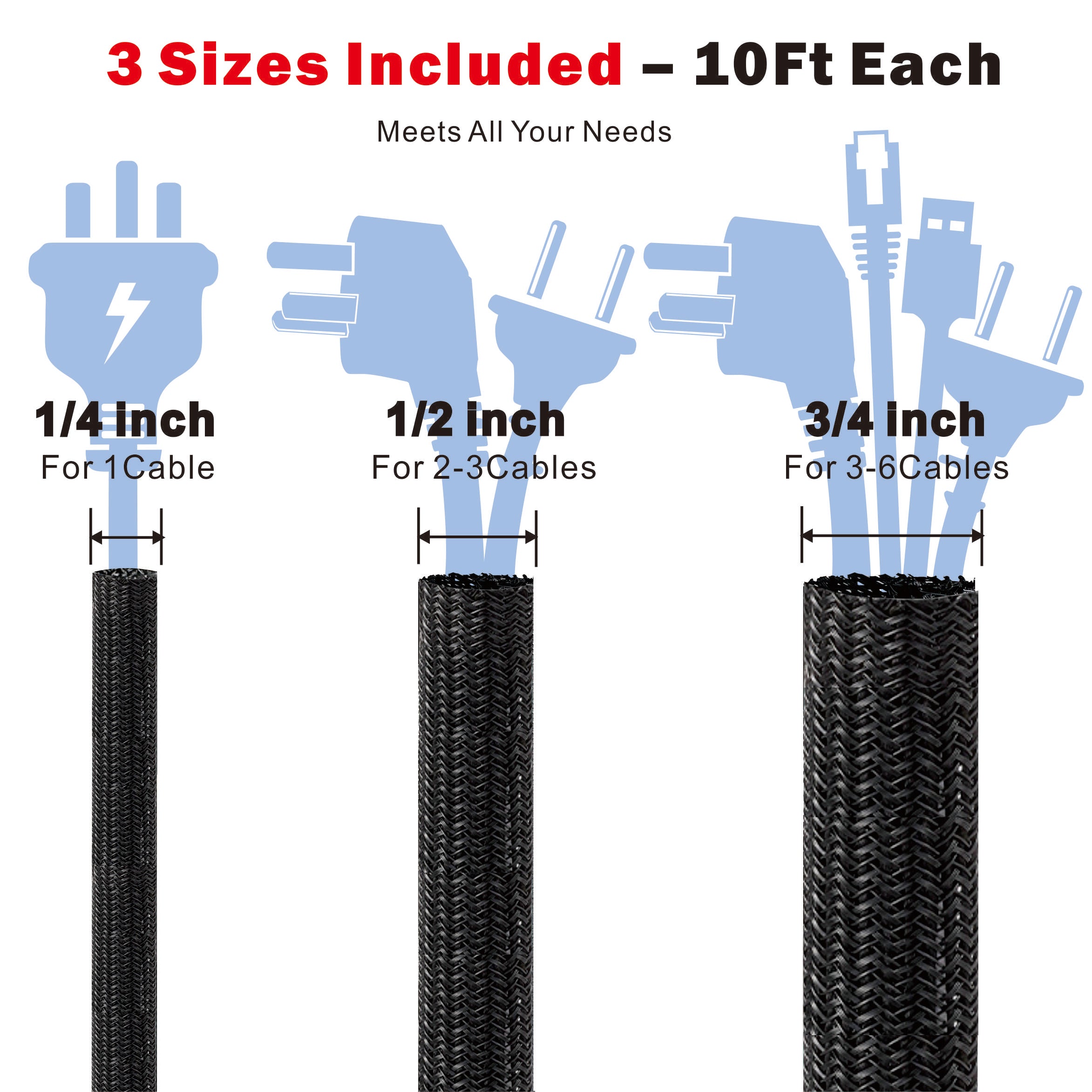 Alex Tech 3 Sizes Included Split Sleeving